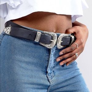 NWT Double Buckle Western belt
